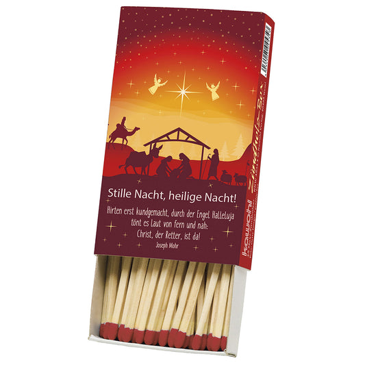 Zündholzbox mit Krippenmotiv