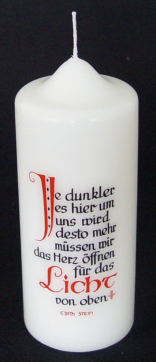 Kerze mit Worten von Edith Stein