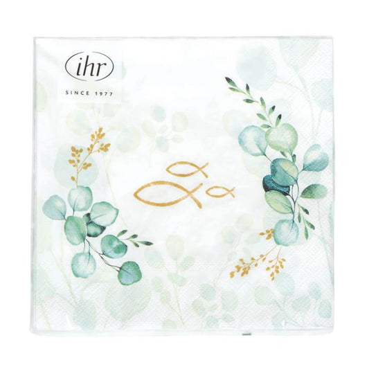 Serviette: Fisch mit Eukalyptusblättern