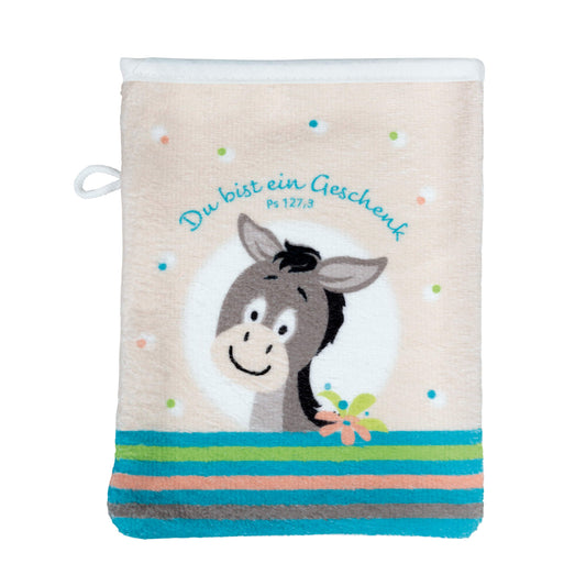 Waschlappen mit Spruch "Du bist ein Geschenk (Psalm 127,3)