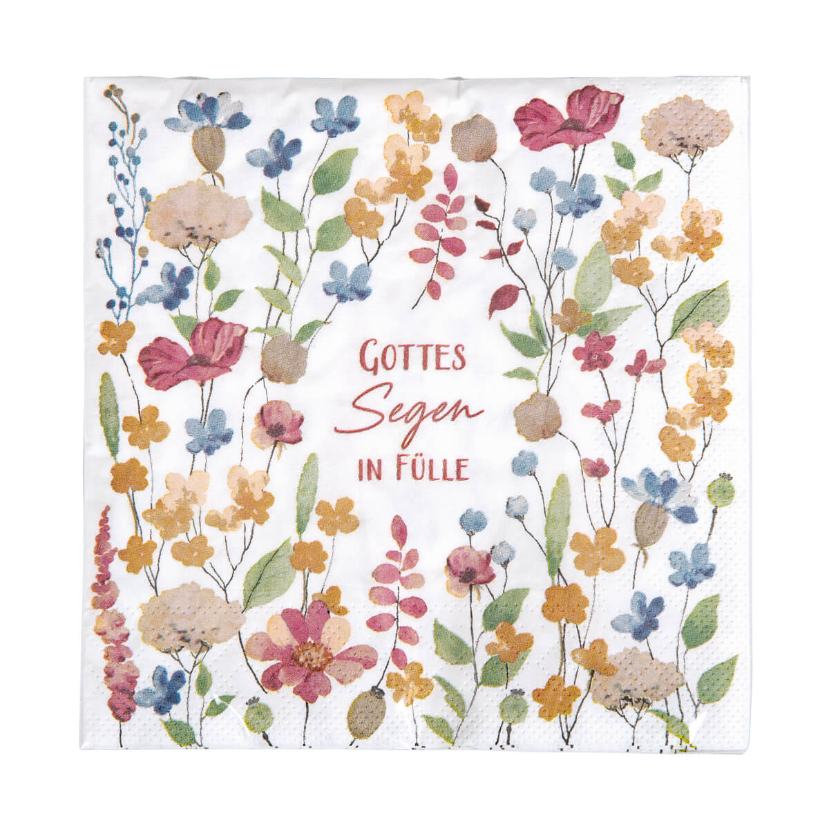 Serviette:  "Gottes Segen in Fülle"