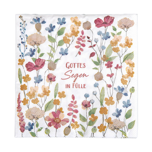Serviette:  "Gottes Segen in Fülle"